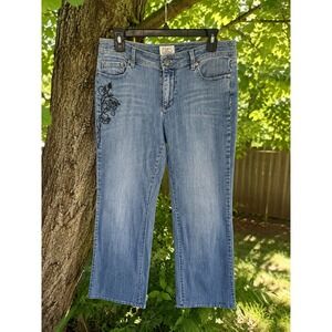 WHITE HOUSE BLACK MARKET Blanc Jeans Women's 8R Light Wash Embroidered Bootcut